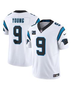 Men's Carolina Panthers #9 Bryce Young White 2026 4-Star C Patch Vapor F.U.S.E. Limited Jersey