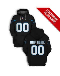 Men's Carolina Panthers Active Player Custom 2021 All Black Pullover Hoodie