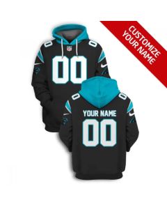 Men's Carolina Panthers Active Player Custom 2021 Black Pullover Hoodie