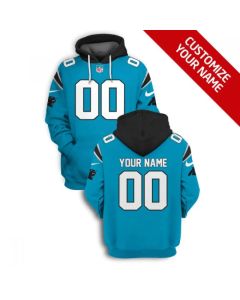 Men's Carolina Panthers Active Player Custom 2021 Blue Pullover Hoodie