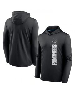 Men's Carolina Panthers Black Fan Gear Team Stack Hoodie Performance Long Sleeve T-Shirt