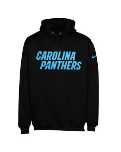 Men's Carolina Panthers Black KO Wordmark Performance Hoodie