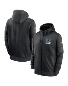 Men's Carolina Panthers Black Sideline Impact Lockup Performance Full-Zip Hoodie