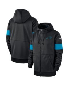 Men's Carolina Panthers Black Sideline Performance Full-Zip Hoodie