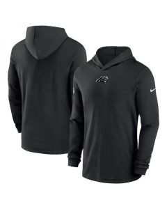 Men's Carolina Panthers Black Sideline Performance Long Sleeve Hoodie T-Shirt