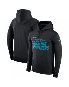 Men's Carolina Panthers Black Sideline Property Of Performance Pullover Hoodie