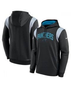 Men's Carolina Panthers Black Sideline Stack Performance Pullover Hoodie 001