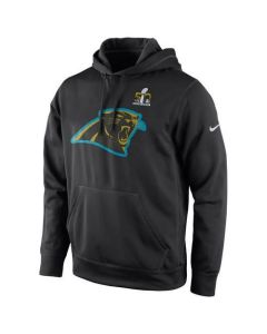Men's Carolina Panthers Black Super Bowl 50 Bound Team Travel Performance Pullover Hoodie