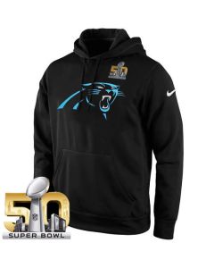 Men's Carolina Panthers Black Super Bowl 50 KO Logo Essential Hoodie