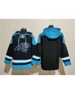 Men's Carolina Panthers Blank Black Ageless Must-Have Lace-Up Pullover Hoodie