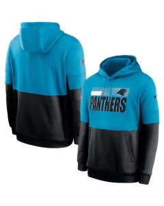 Men's Carolina Panthers Blue/Black Sideline Impact Lockup Performance Pullover Hoodie