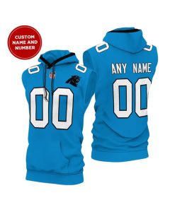 Men's Carolina Panthers Customized Blue Limited Edition Sleeveless Hoodie