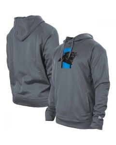 Men's Carolina Panthers Gray New Era Training Camp Raglan Pullover Hoodie