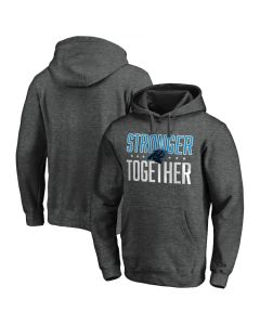 Men's Carolina Panthers Heather Charcoal Stronger Together Pullover Hoodie