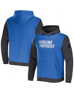 Men's Carolina Panthers x Darius Rucker Collection Blue/Charcoal Colorblock Pullover Hoodie