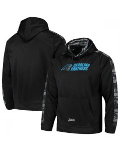 Men's Carolina Panthers Zubaz Black Tonal Oxide Pullover Hoodie