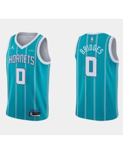 Men's Charlotte Hornets #0 Miles Bridges Aqua Stitched Basketball Jersey