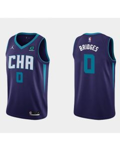 Men's Charlotte Hornets #0 Miles Bridges Purple Stitched Basketball Jersey