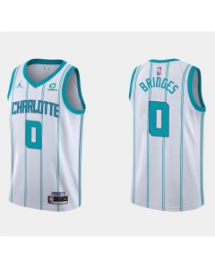 Men's Charlotte Hornets #0 Miles Bridges White Stitched Basketball Jersey