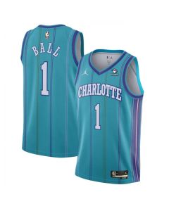 Men's Charlotte Hornets #1 LaMelo Ball Blue Stitched Basketball Jersey