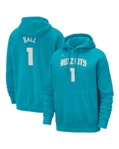 Men's Charlotte Hornets #1 LaMelo Ball Teal 2023/24 City Edition Name & Number Pullover Hoodie