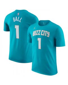 Men's Charlotte Hornets #1 LaMelo Ball Teal 2023/24 City Edition Name & Number T-Shirt