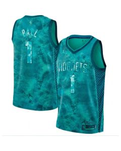 Men's Charlotte Hornets #1 LaMelo Ball Teal Stitched Basketball Jersey (Teal)