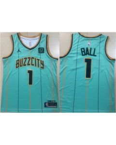 Men's Charlotte Hornets #1 LaMelo Ball Teal Stitched Basketball Jersey