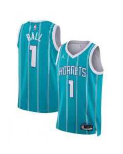 Men's Charlotte Hornets #1 LaMelo Ball Teal Swingman Stitched Basketball Jersey