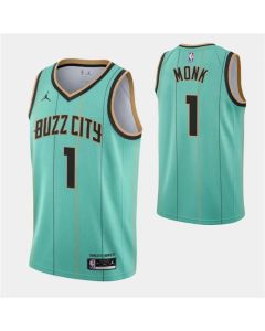 Men's Charlotte Hornets #1 Malik Monk 2020-21 Teal City Edition Swingman Stitched Jersey