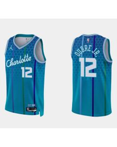 Men's Charlotte Hornets #12 Kelly Oubre Jr. 2021/22 Blue 75th Anniversary City Edition Stitched Basketball Jersey