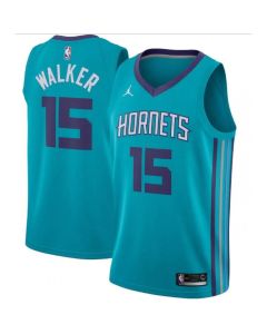 Men's Charlotte Hornets #15 Kemba Walker Teal Icon Edition Swingman Stitched Jersey