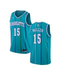 Men's Charlotte Hornets #15 Percy Miller Aqua Stitched Basketball Jersey