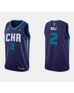 Men's Charlotte Hornets #2 LaMelo Ball Purple Stitched Basketball Jersey
