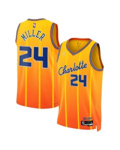 Men's Charlotte Hornets #24 Brandon Miller Gold 2025/26 City Edition Swingman Jersey