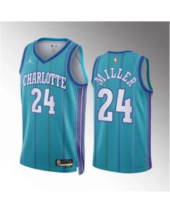 Men's Charlotte Hornets #24 Brandon Miller Teal 2023/24 Classic Edition Stitched Basketball Jersey