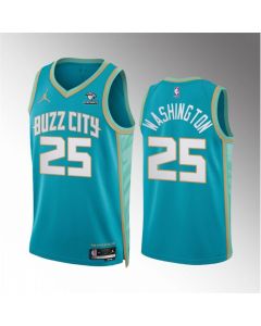 Men's Charlotte Hornets #25 P.J. Washington Teal 2023/24 City Edition Stitched Basketball Jersey