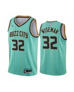 Men's Charlotte Hornets #32 James Wiseman Teal Icon Edition Swingman Stitched Jersey