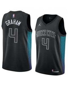 Men's Charlotte Hornets #4 Devonte' Graham Black City Edition Stitched NBA Jersey