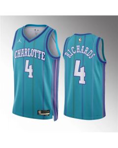 Men's Charlotte Hornets #4 Nick Richards Teal 2023/24 Classic Edition Stitched Basketball Jersey