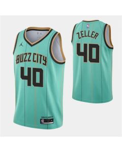 Men's Charlotte Hornets #40 Cody Zeller 2020-21 Teal City Edition Swingman Stitched Jersey