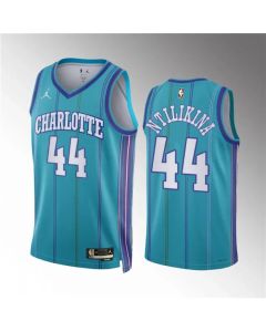 Men's Charlotte Hornets #44 Frank Ntilikina Teal 2023/24 Classic Edition Stitched Basketball Jersey