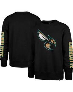 Men's Charlotte Hornets '47 Black 2022/23 City Edition Two-Peat Headline Pullover Sweatshirt