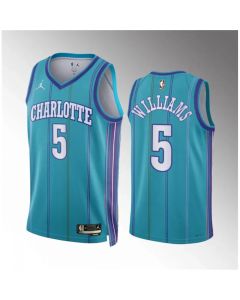 Men's Charlotte Hornets #5 Mark Williams Teal 2023/24 Classic Edition Stitched Basketball Jersey