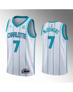Men's Charlotte Hornets #7 Bryce McGowens White Stitched Basketball Jersey