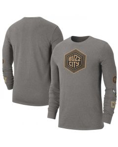 Men's Charlotte Hornets Grey 2022/23 City Edition Essential Expressive Long Sleeve T-Shirt