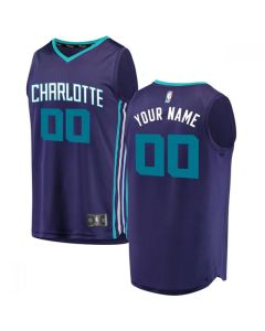 Men's Charlotte Hornets Purple Customized Stitched NBA Jersey