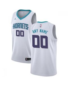 Men's Charlotte Hornets White Customized Stitched NBA Jersey