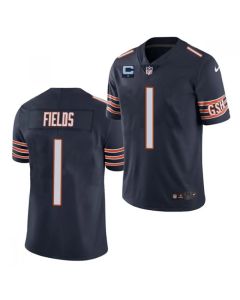 Men's Chicago Bears #1 Justin Fields 2022 Navy With 1-star C Patch Vapor Untouchable Limited Stitched Jersey
