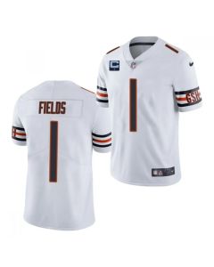 Men's Chicago Bears #1 Justin Fields 2022 White With 1-star C Patch Vapor Untouchable Limited Stitched Jersey